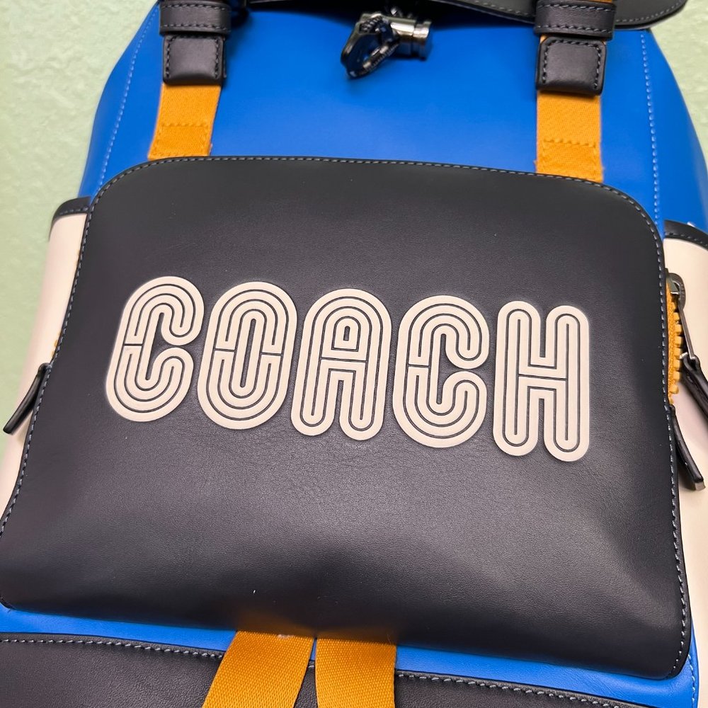 coach Track Backpack In Colorblock With Coach patch c9959 - Picture 5 of 8